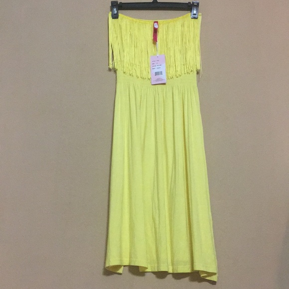 💛CRISTINA LOVE💛 YELLOW STRAPLESS DRESS - Picture 2 of 8